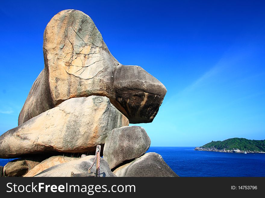 The sailing rock, located at Similan National Park souther of Thailand