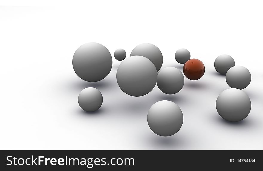 Abstract 3d image of metallic painted balls. Abstract 3d image of metallic painted balls