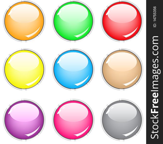 Simple empty buttons of different colors