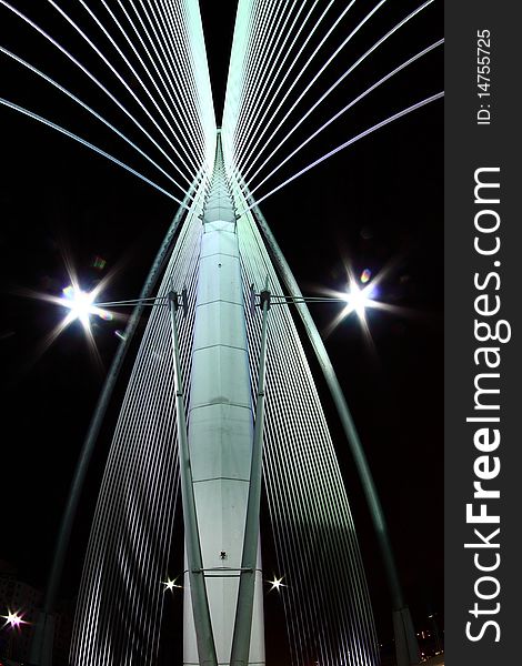 Abstract view of a suspension bridge