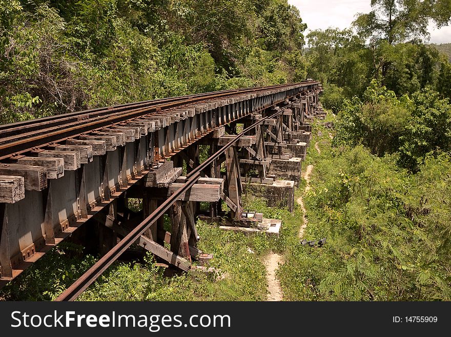 A part of a Death Railway in Kanchanaburi, Thailand