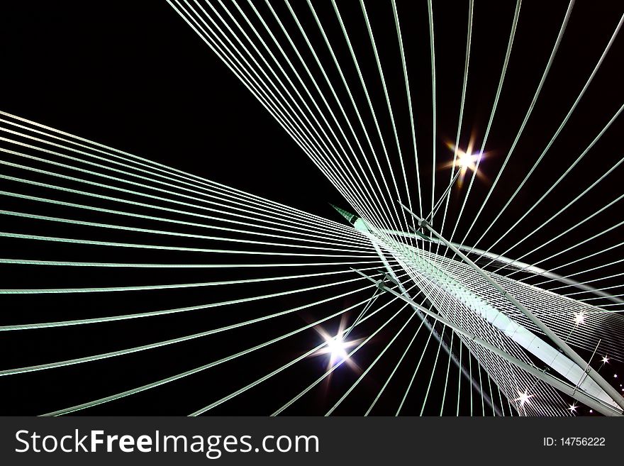 Abstract view of a suspension bridge