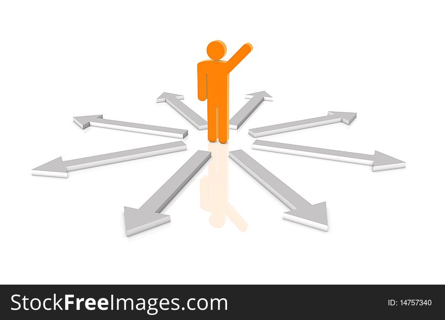 3d human network in white background