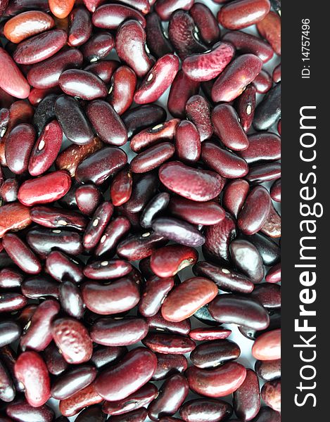 Closeup view of red kidney beans