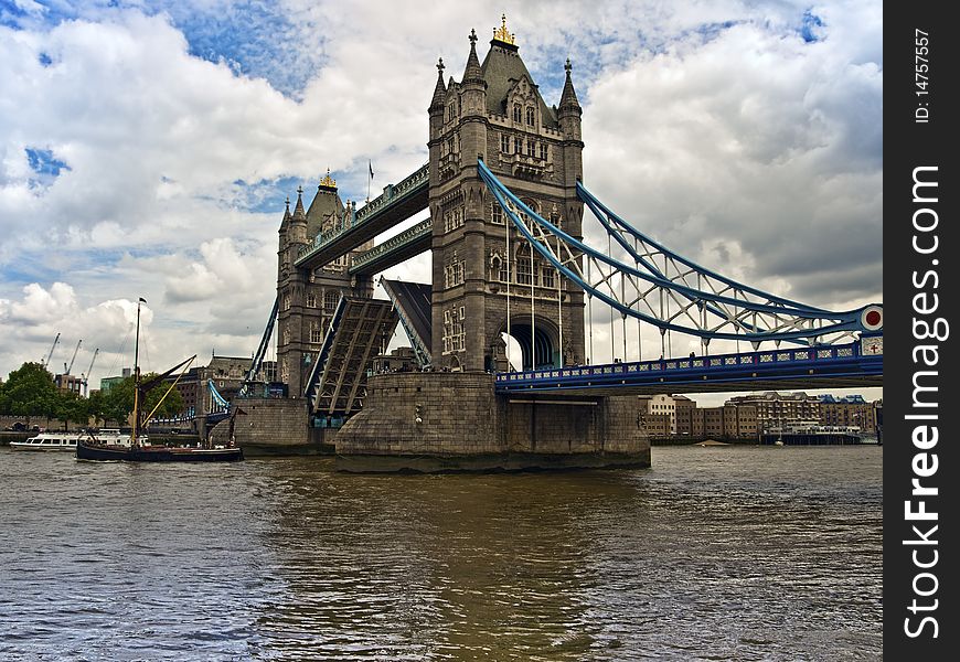 Tower bridge london city and river thames