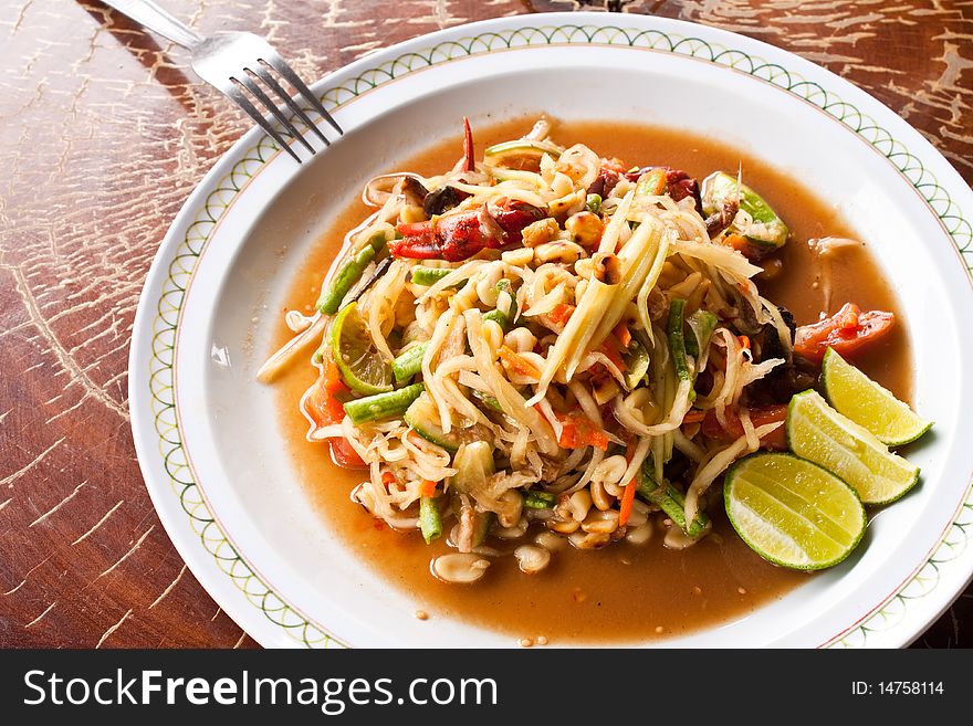 Delicious thai style food,hot and spicy taste. Delicious thai style food,hot and spicy taste