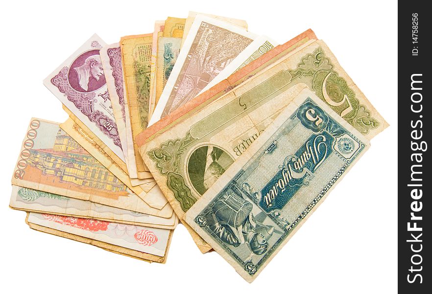 Background from banknotes of the old sample