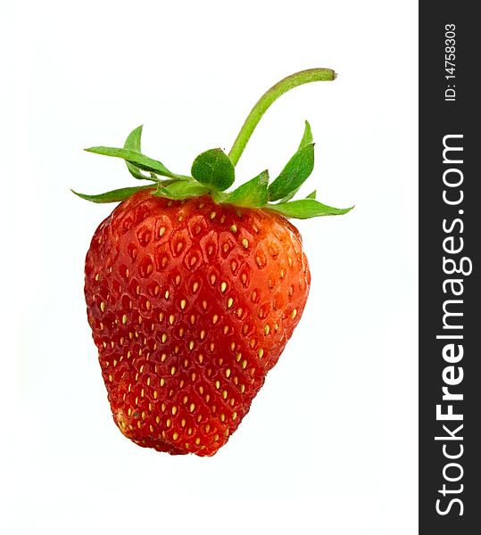 Red strawberry isolated on white background