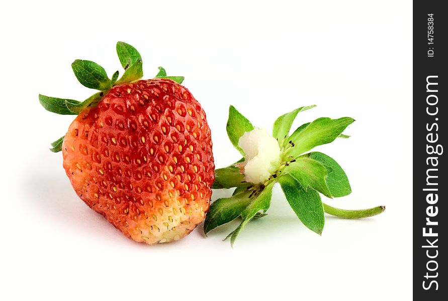 Red strawberry isolated on white background