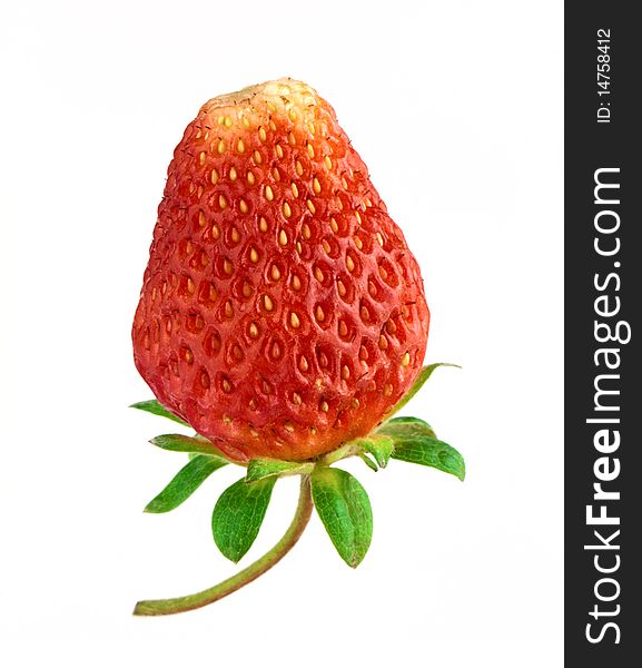Red strawberry isolated on white background