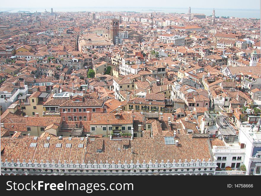 Wide angle view of Venice, Italy