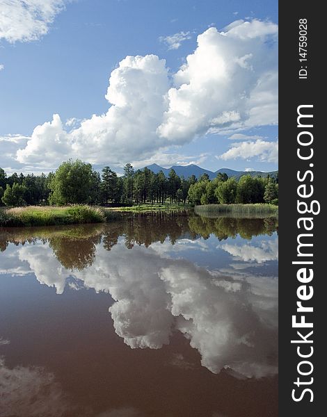 Flagstaff Arizona lake reflection picture. Flagstaff Arizona lake reflection picture