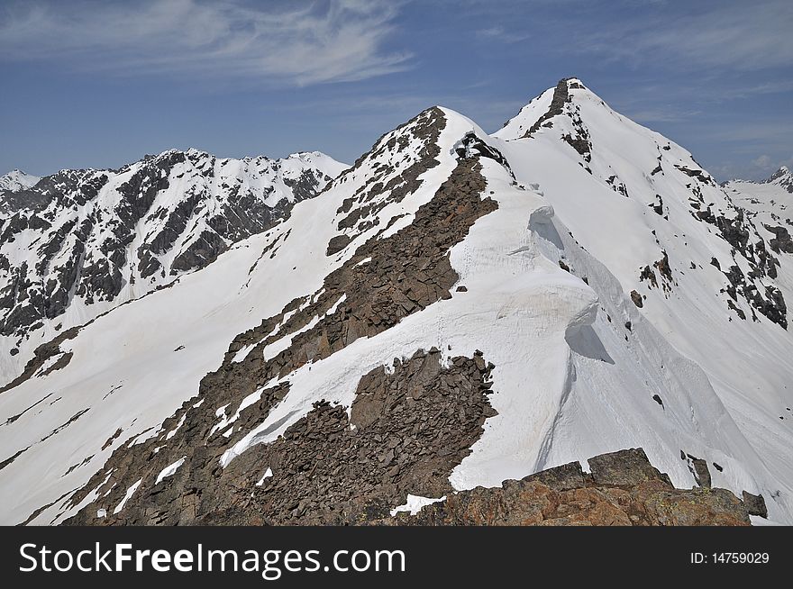 Trekking in the caucasus mountains