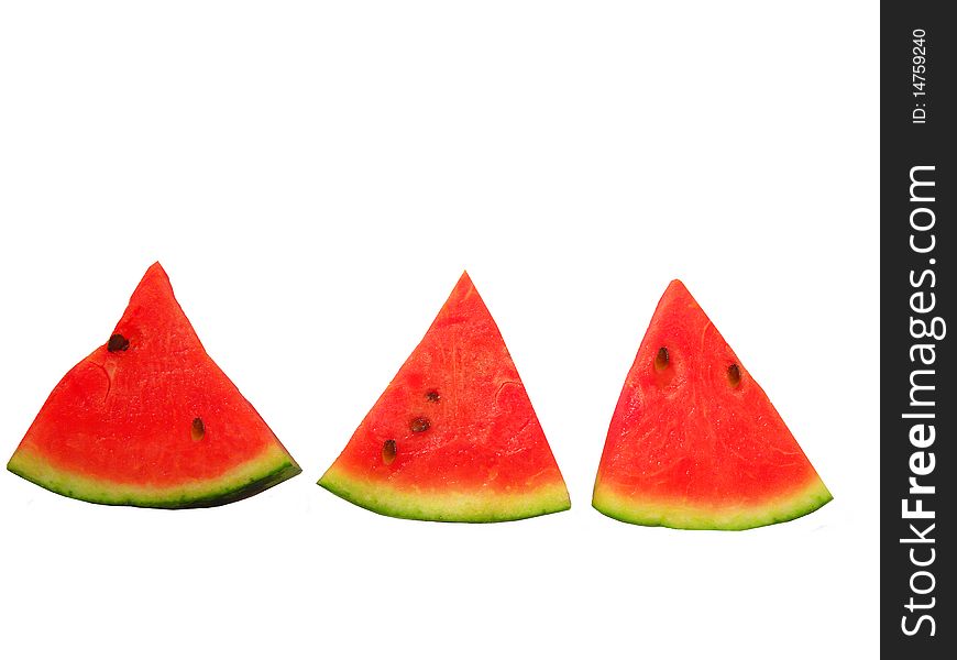 Slices of watermelon isolated on a white background