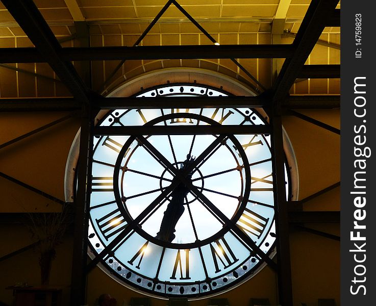 Transparent clock in Orsay Museum, Paris. Transparent clock in Orsay Museum, Paris