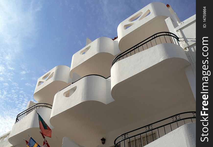 Balconies of a mediterranean building