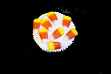 Halloween Candy Corn Cupcake Stock Photos Halloween Candy Corn Cupcake Stock Photos
