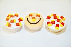 Three Halloween Cupcakes Royalty Free Stock Photo