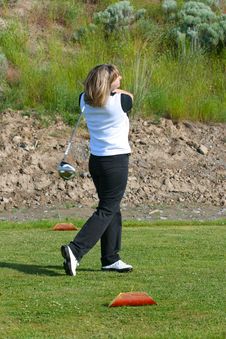 Female Golfer Royalty Free Stock Image Female Golfer Royalty Free Stock Image