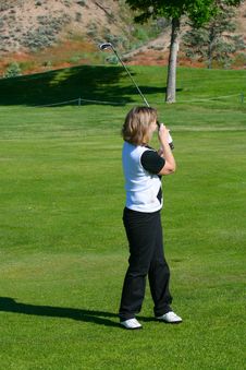 Female Golfer Royalty Free Stock Image Female Golfer Royalty Free Stock Image
