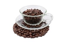 Cup And Coffee Beans Royalty Free Stock Photography Cup And Coffee Beans Royalty Free Stock Photography