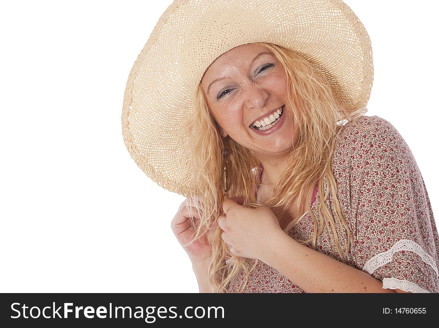Beautiful Woman with hat smiling