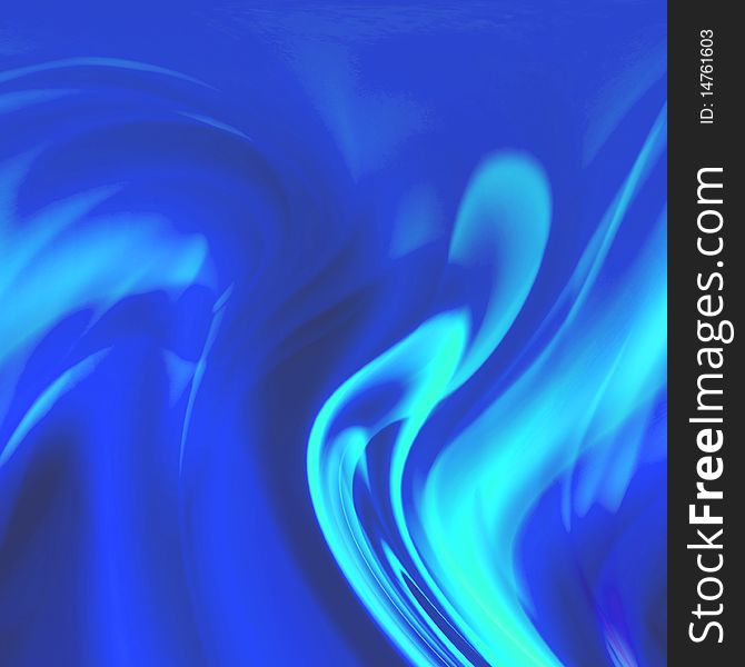 Blue abstract background of luminous waves