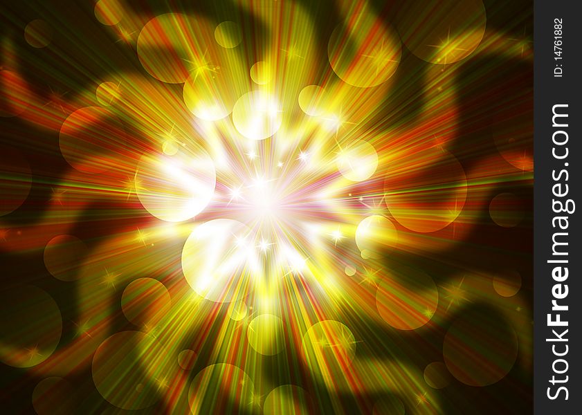 Magic burst with rays of light, abstract background