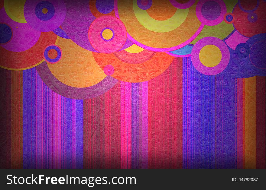 Grunge circles on the wall, abstract background