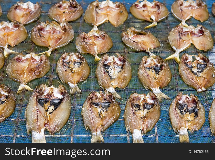 Dried fish on the market in Thailand