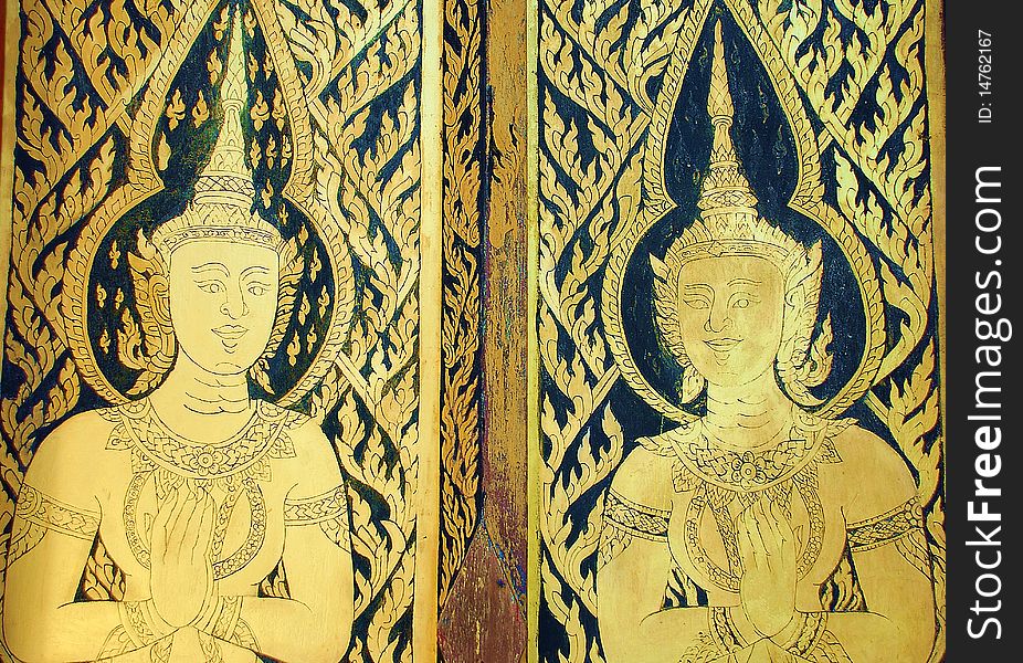 Painting buddha gold temple culture thailand. Painting buddha gold temple culture thailand