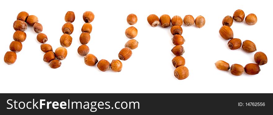 Wood nut on a white background