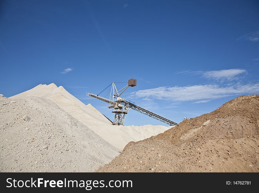 Conveyor on site at gravel pit