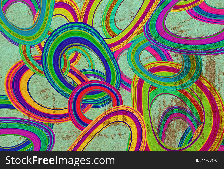 Abstract background of striped retro circles