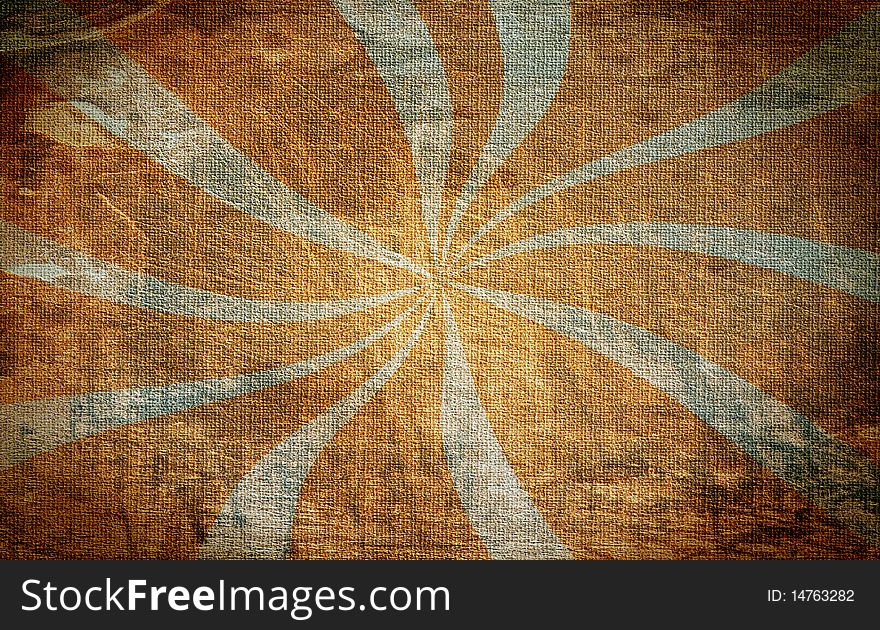 Vintage abstract sun's rays on the wall grunge