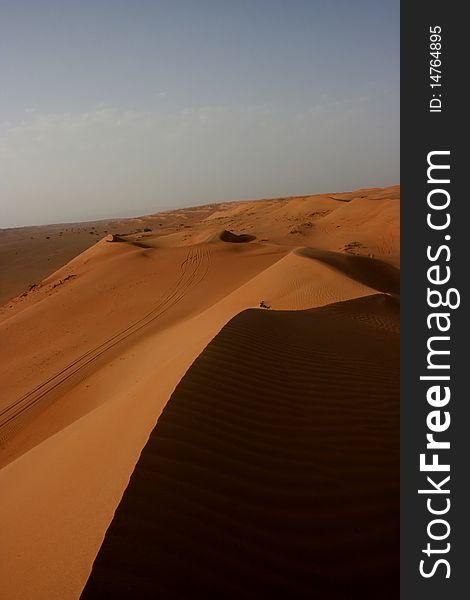 The desert Wahiba sands in Oman, arabian peninsula