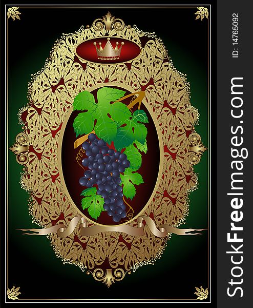There is a background with grapes ,pattern for text and advertising. There is a background with grapes ,pattern for text and advertising