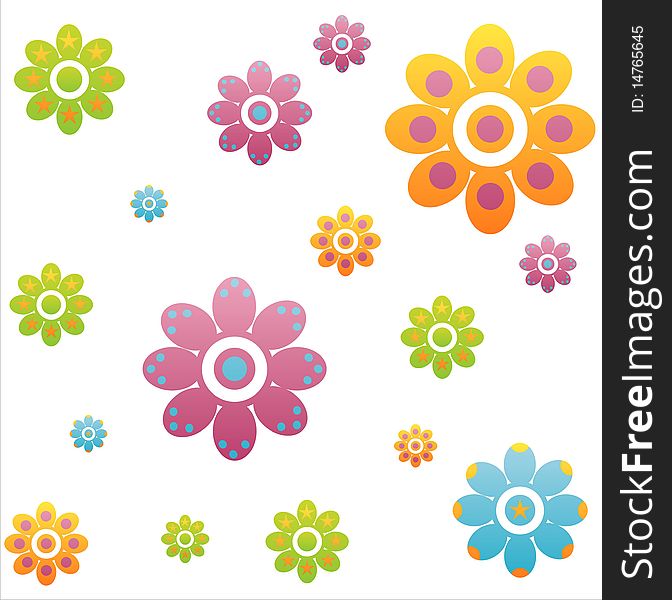 Colorful seamless pattern with flowers. Colorful seamless pattern with flowers