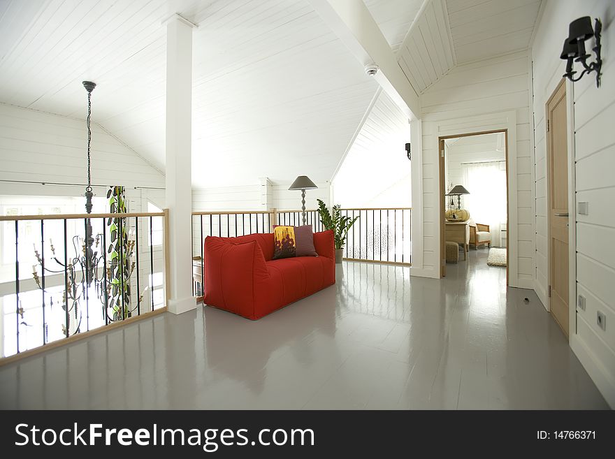 Hall With Red Sofa