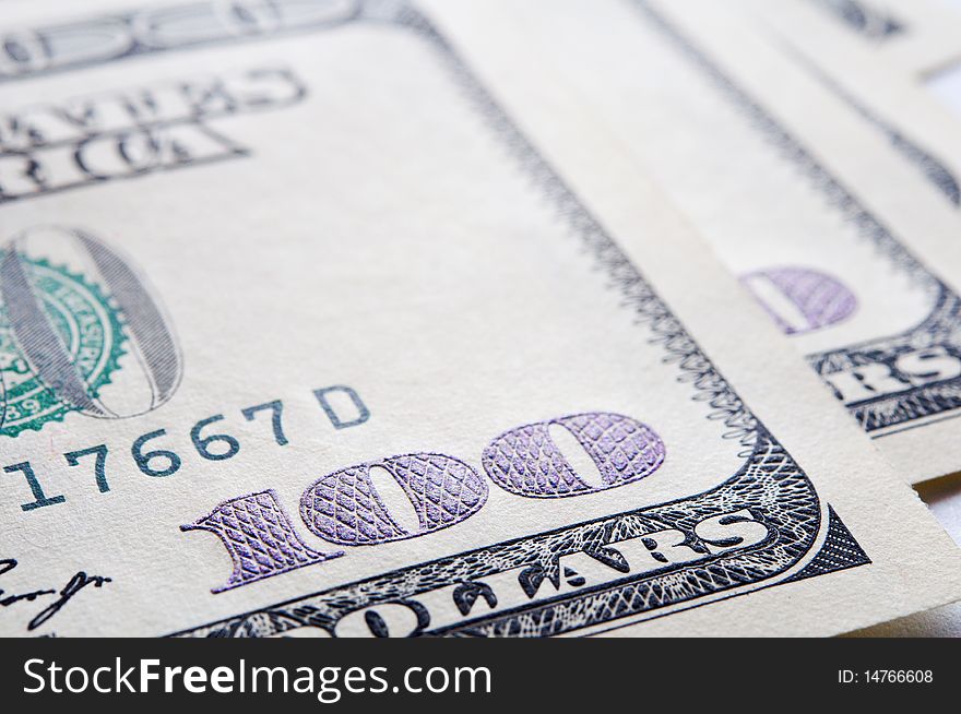 Dollar hundred banknote background. closeup. Dollar hundred banknote background. closeup