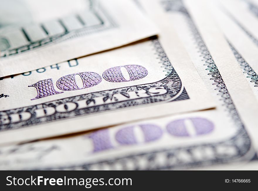 Dollar hundred banknote background. closeup. Dollar hundred banknote background. closeup