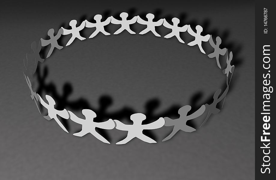 United people chain with shadows, can be used for web or print