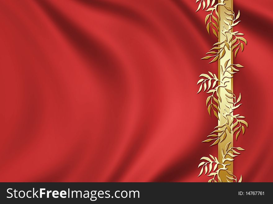 Red background with golden detail