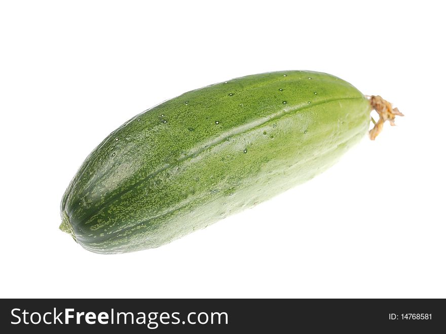 Green cucumber isolated on white