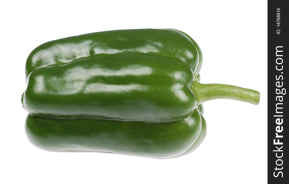 Green bell pepper isolated on white