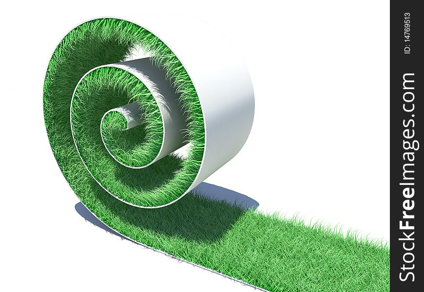 Roll of a grass isolated on white. 3d illustration. Roll of a grass isolated on white. 3d illustration