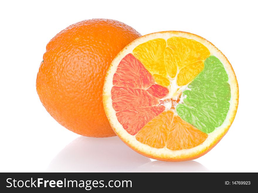 Mixed orange isolated on white