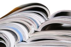 Open Magazines On A White Background Stock Photography Open Magazines On A White Background Stock Photography