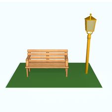 Street Lamp And Chair. Royalty Free Stock Photography