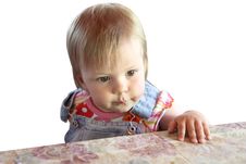 The Child Behind A Table Stock Photos The Child Behind A Table Stock Photos
